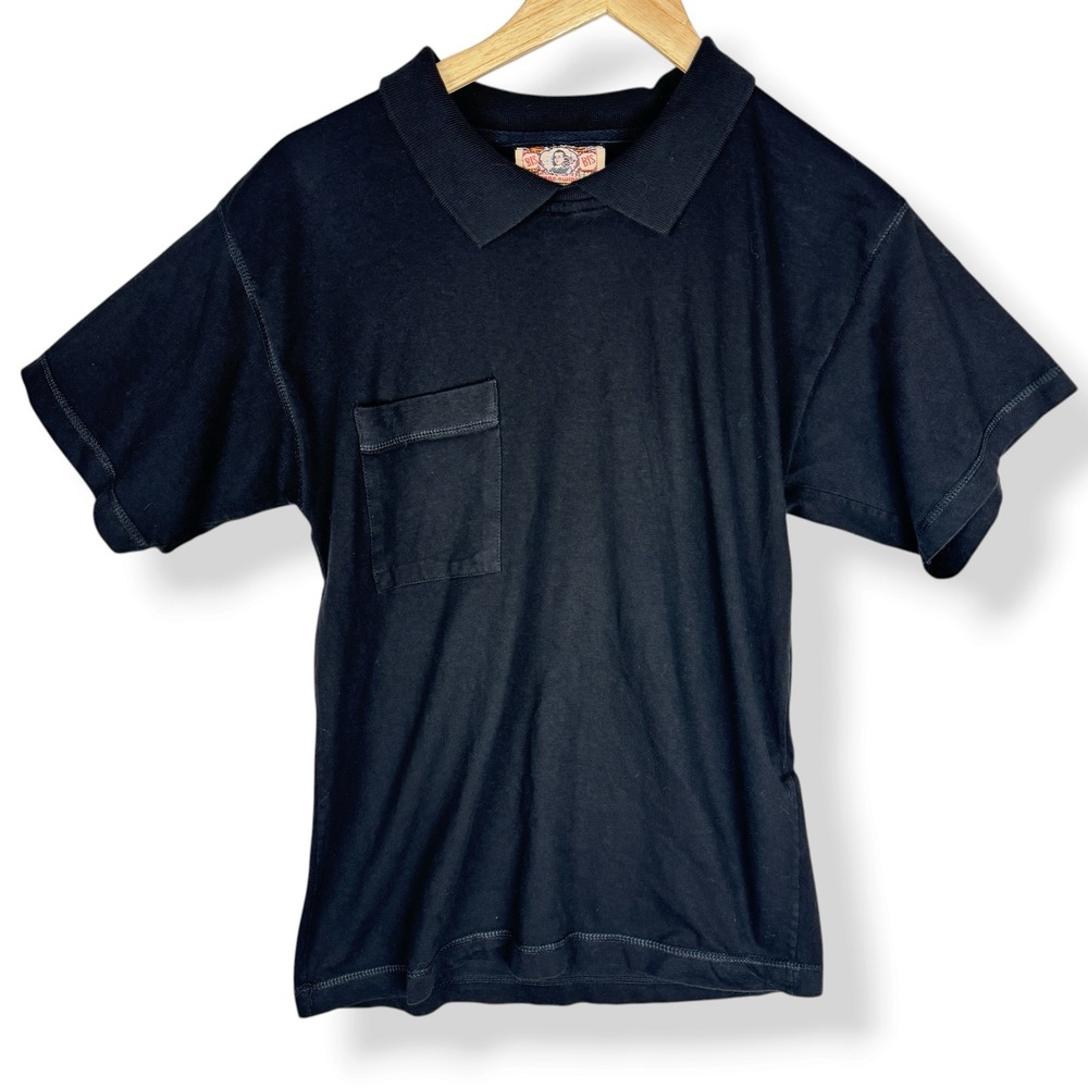 Gene Ewing BIS Polo Shirt Womens Size Medium Black Cotton Vintage Neiman Marcus